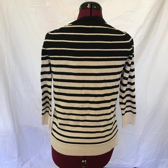 Small Merona Black & White Stripe Button Cardigan - Picture 5 of 6